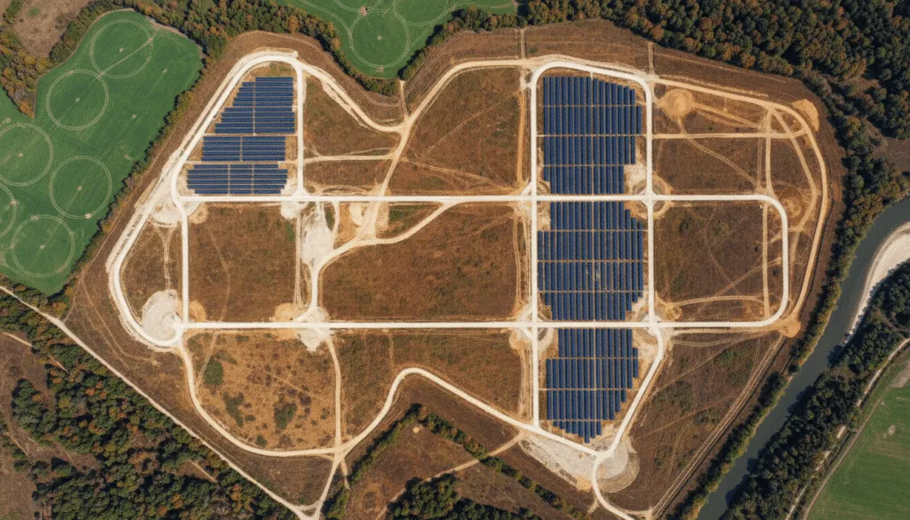 Satellite view of the consolidated solar project site and surrounding terrain