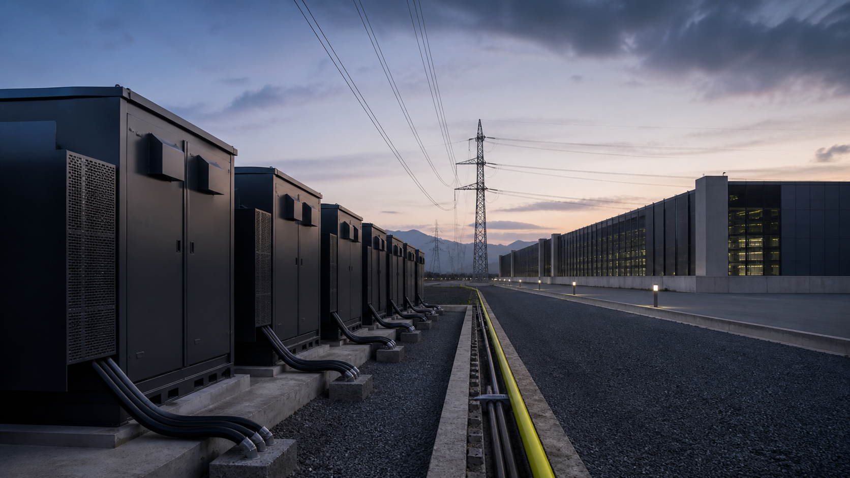 Anonymous battery storage and data-centre infrastructure in a broad industrial landscape