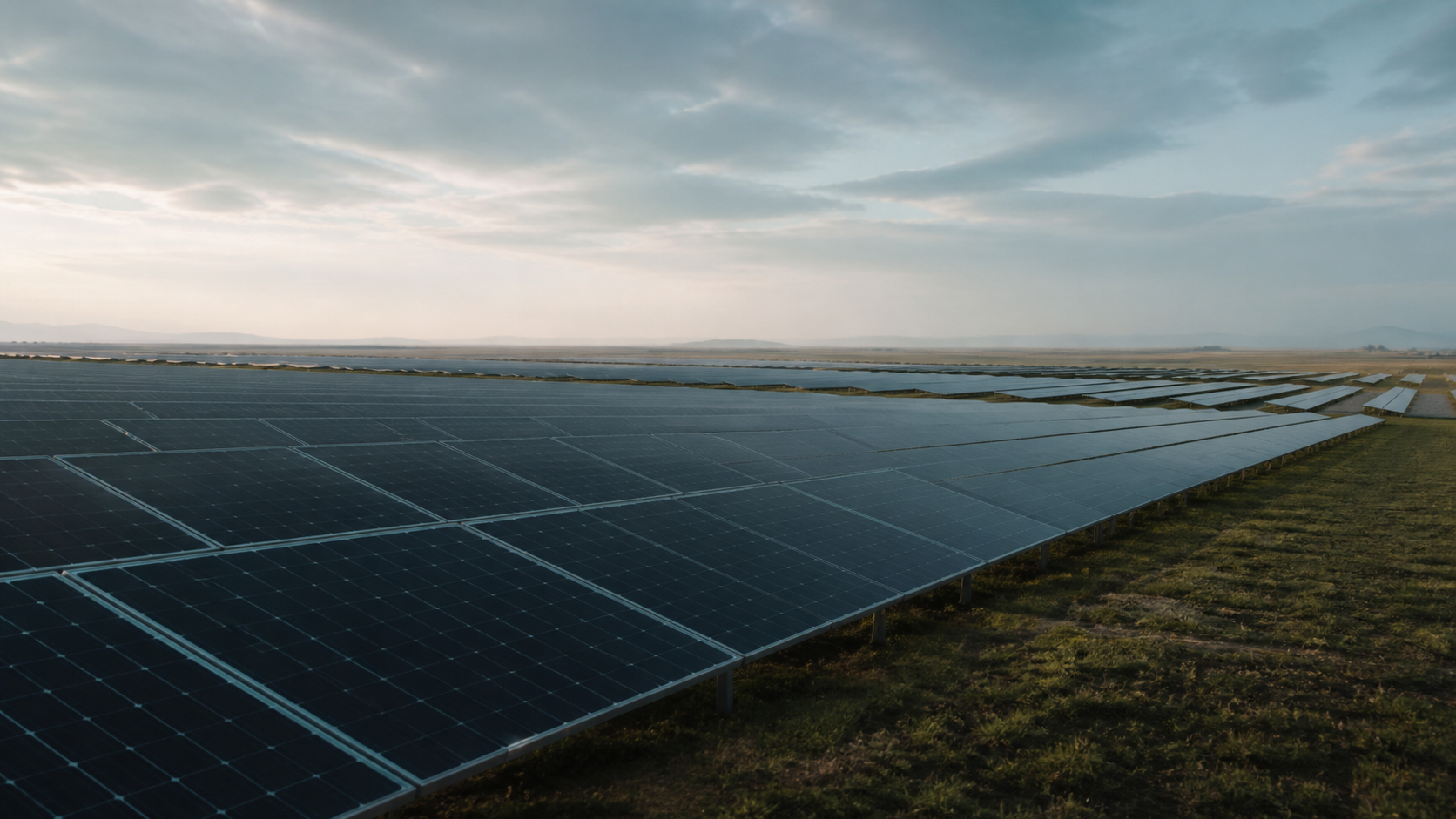 Anonymous utility-scale solar installation across open agricultural terrain